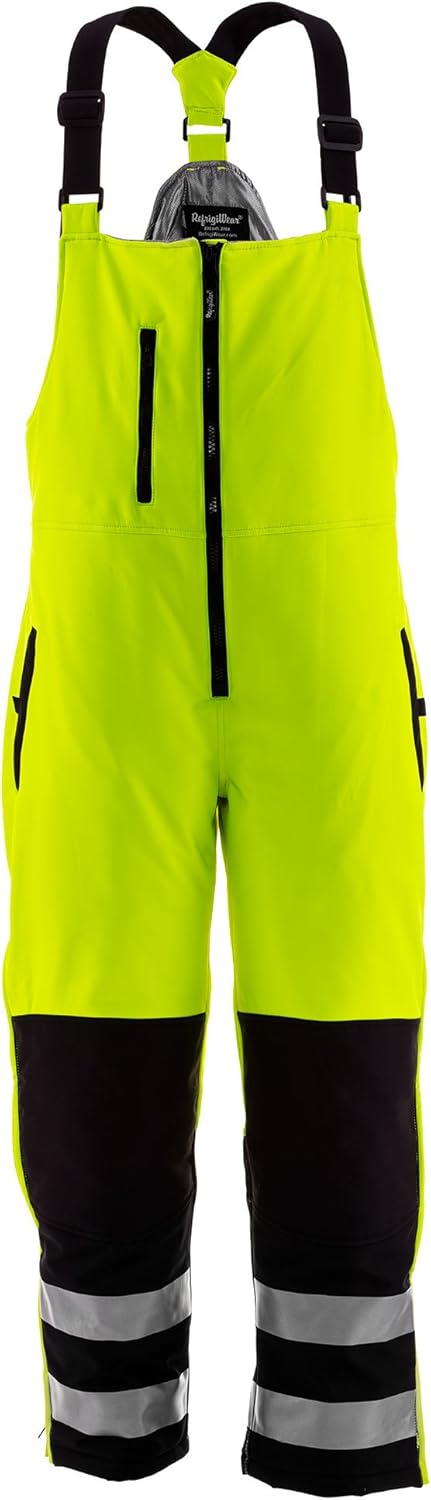 RefrigiWear Insulated Bib Overalls - Rated -20°F Insulated Coveralls - Wind-Resistant Snow Pants - Waterproof Mens Overalls