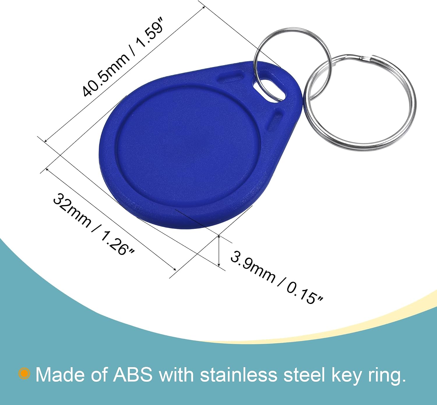 sourcing map IC Card UID Key Fobs RFID Proximity 13.56MHz Rewritable Smart Token Tag for Entry Access Control System Blue 10 Pack - Image 4