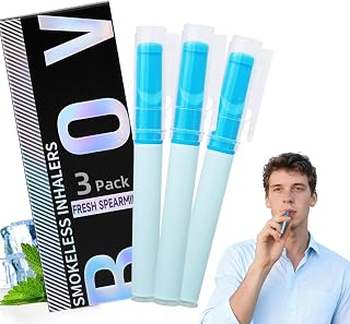 Flavored Air Device Stop Smoking, 3 Pack Smokeless Inhaler for Relief, Oral Fixation Support, Inhaler Quit Smoking Aid, Fresh Spearmint