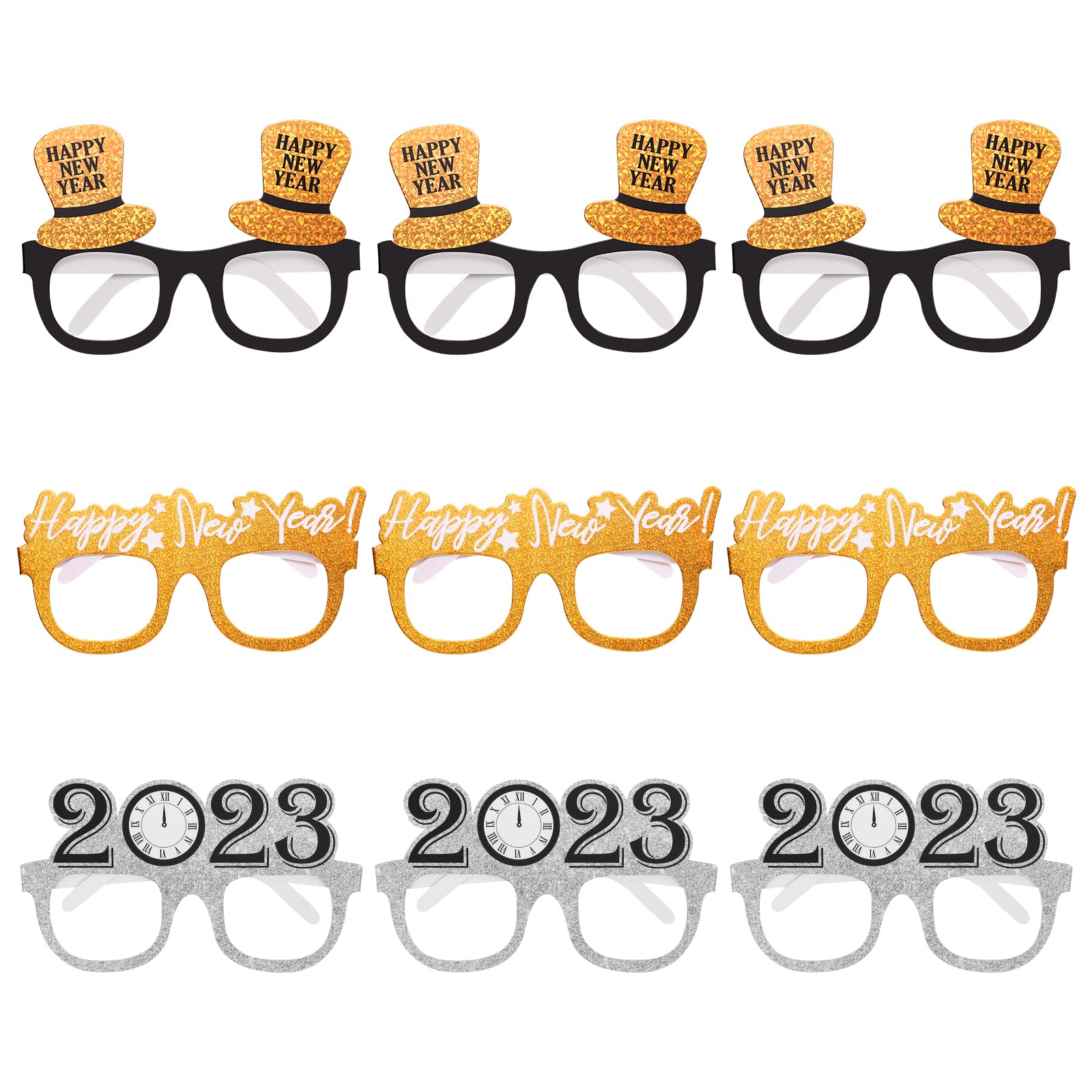 Buy ABOOFAN 9PCS Glitter 2023 Number Glasses 2023 Eyeglasses Happy New
