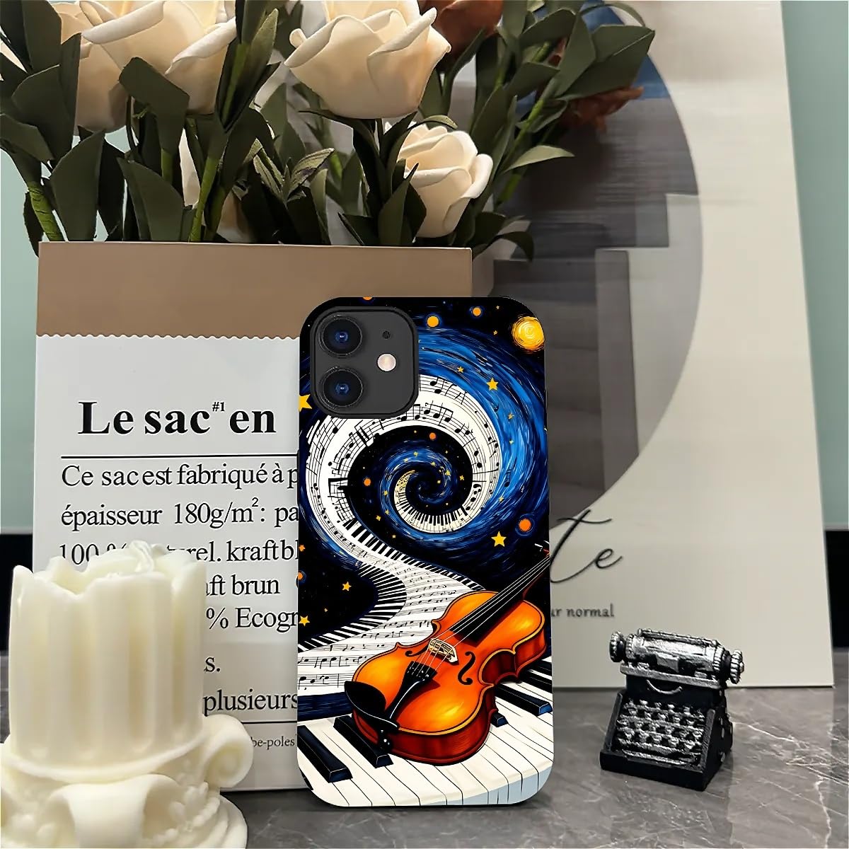 Funda para iPhone 11, diseño de violín de piano, funda mate para teléfono, funda de silicona líquida, resistente a los impactos, antiarañazos y a prueba de golpes