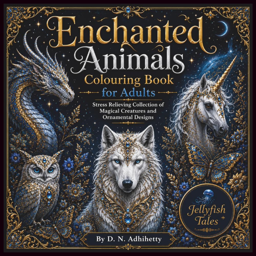 Enchanted Animals Colouring Book for Adults: Stress Relieving Collection of Magical Creatures and Ornamental Designs