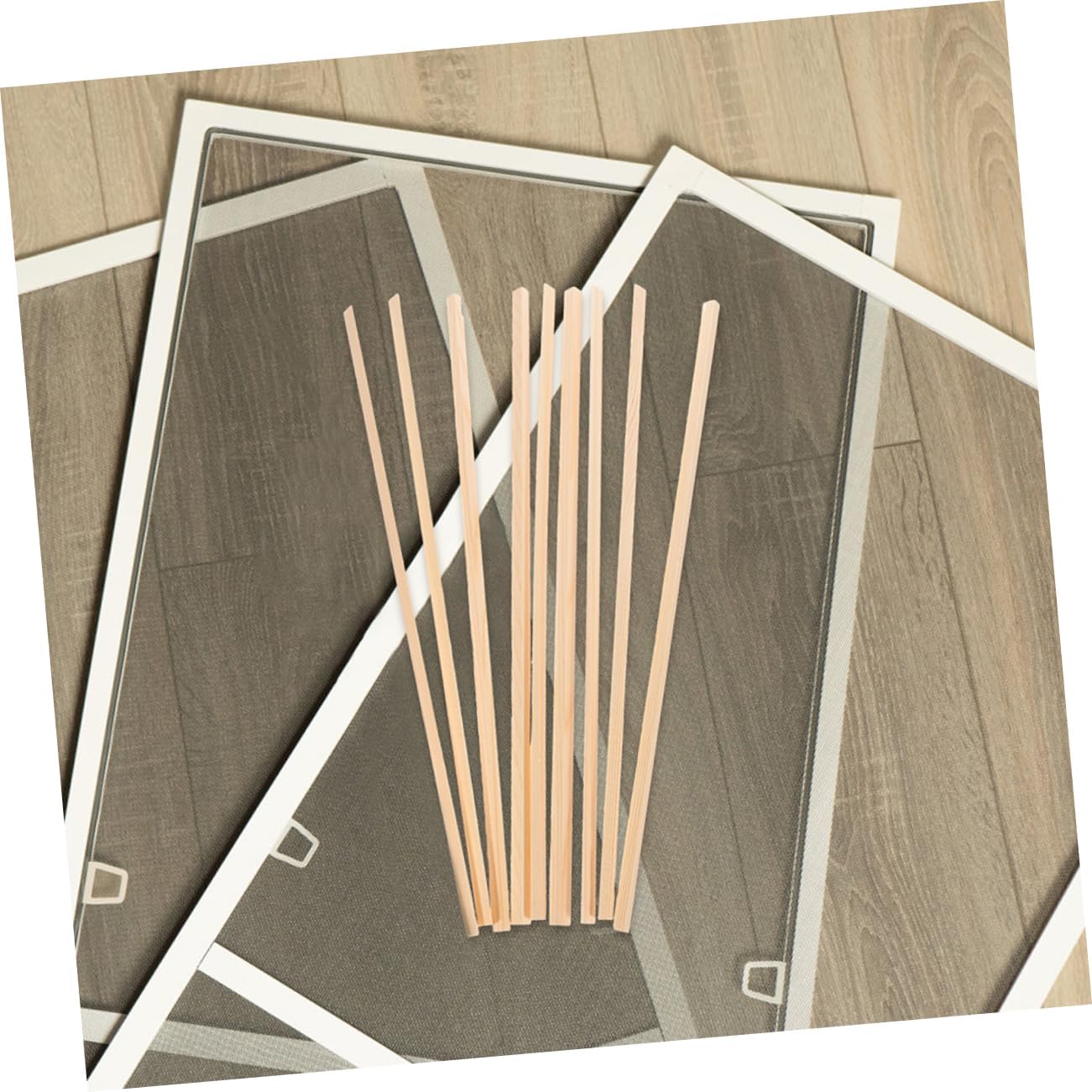 ERINGOGO 10pcs Window Molding Wood Strips DIY Decorative Trim for Photography and Home Decor Wooden Modeling Strips Easy Application and Unique Design for Interior and Exterior Use