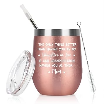 GINGPROUS Daughter in Law Gifts, The Only Thing Better Than Having You Tumbler Mothers Day Birthday Gifts for Daughter in Law from Mother in Law, Insulated 12 Oz Stainless Steel Tumbler, Rose Gold