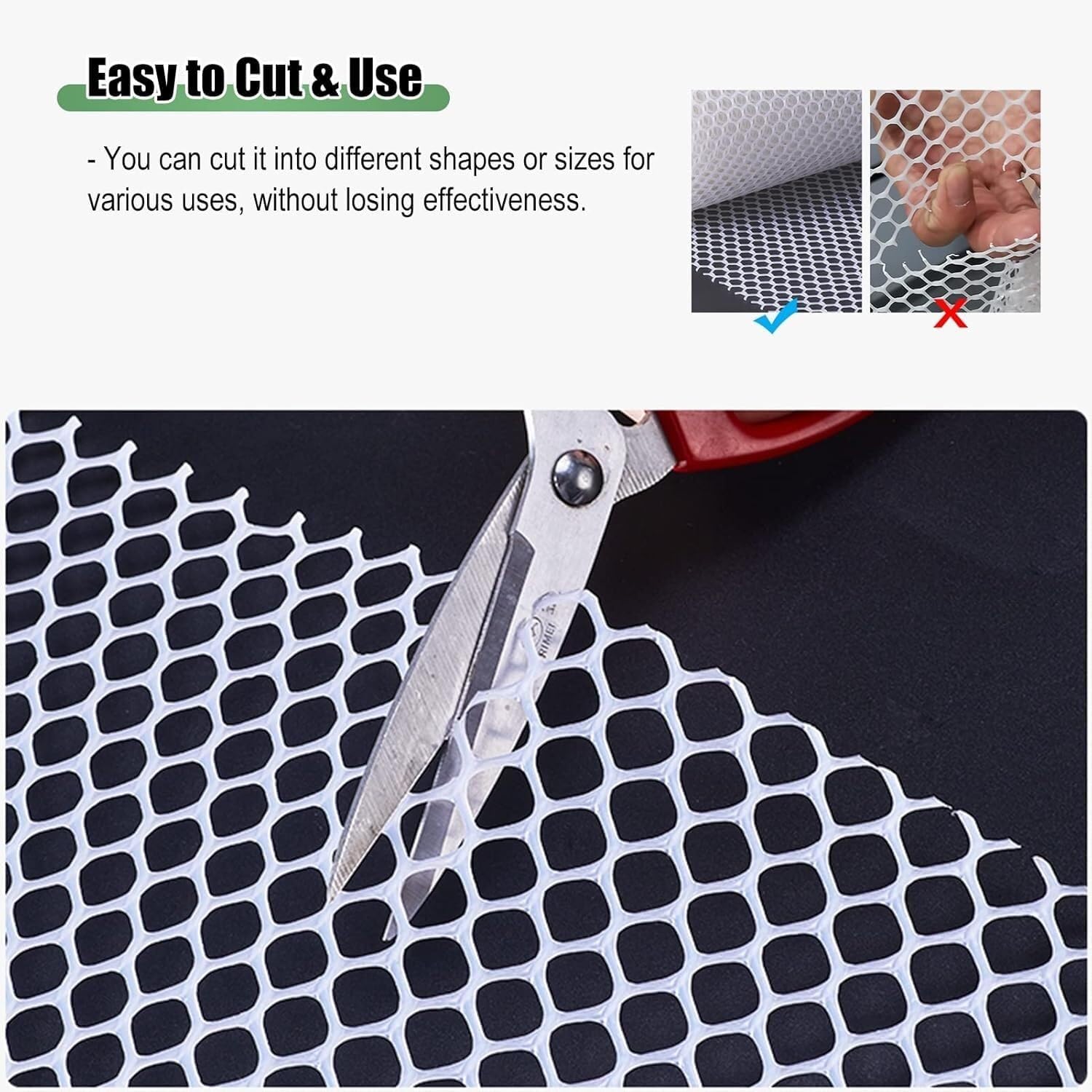 Indoor Cat Window Safety Netting (Cat Protection) White Plastic Chicken Mesh Roll Poultry Netting Privacy Screen with Zipper(1.5x5m/4.9x16.4ft)