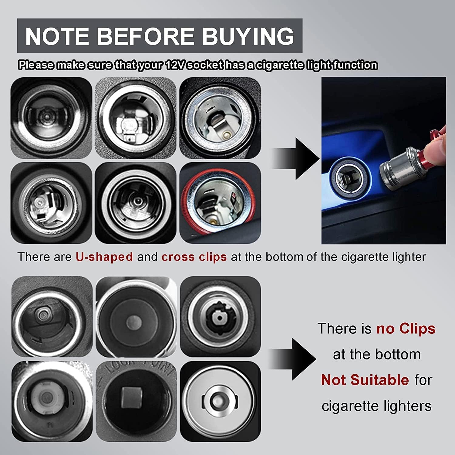 Amazon.com: Fire Missile & Eject Car Cigarette Lighter Plug, 12-Volt  Universal Replacement Accessory for Most American Japanese Vehicles Socket  Size A : Automotive