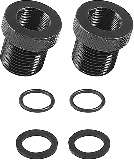 SCUARI 2 Pack Oil Filter Adapter,Car Accessories 1/2x28 to 3/4 x16 Thread Adapter with Rubber Crush Washer,Black Metal Thr...