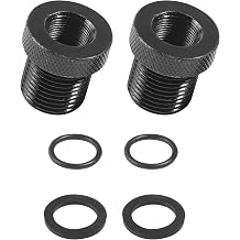 SCUARI 2 Pack Oil Filter Adapter,Car Accessories 1/2x28 to 3/4 x16 Thread Adapter with Rubber Crush Washer,Black Metal Thread Protector Replacement Kit,Applicable to Most Vehicle Models