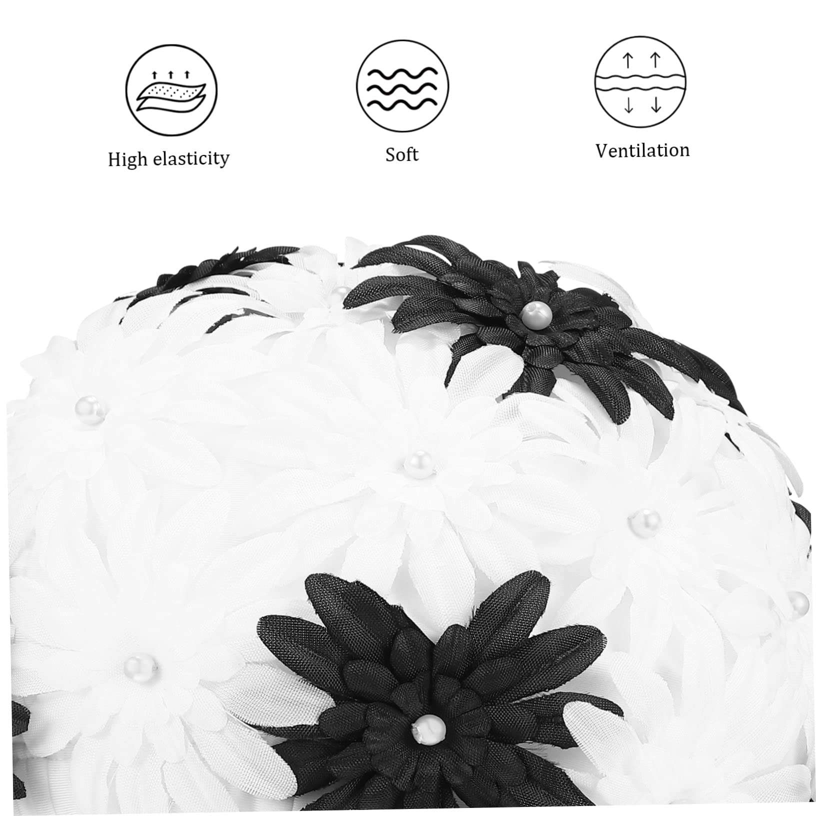 BESPORTBLE Bonnet De Bain Fleur Perle Bonnets De Bain Adultes Chapeau De Natation Femme Chapeau De Bain Piscine Bouchon d'eau pour Enfants Bonnets De Bain pour Filles Les Fleurs sont en Nylon
