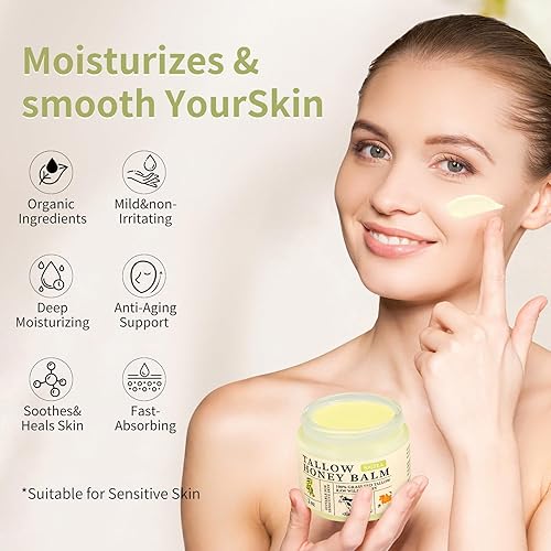 Miniatura 4 de Sarga de ternera para la piel  Sarga alimentada con pasto y bálsamo de miel con aceite de jojoba natural y miel cruda, profundamente nutritiva para