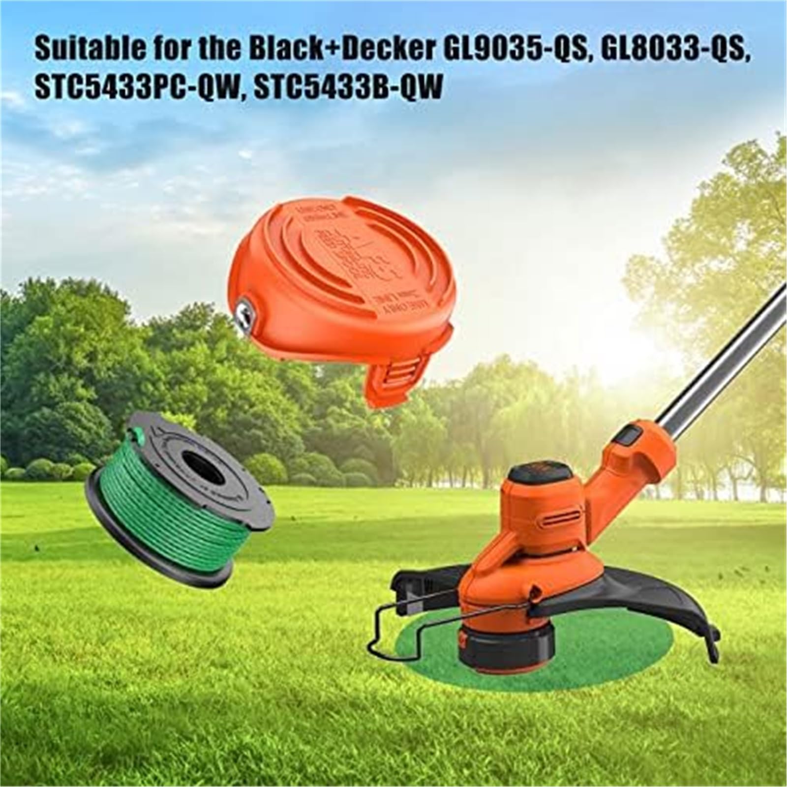 Automatyczna szpula kosiarki Zamienna szpula dla podkaszarki żyłkowej, dla szpul Black i Decker A6486 2 mm/6,1 m(BLACK 8 2)