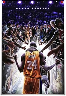 Kobe Bryant Canvas Wall Art Poster Kobe Gigi Legendary Basketball Player Posters Inspirational Sports Superstar Oil Painting Posters Modern Room Wall Decor for Bedroom Office Dorm (SC-01,12x18in(30x45cm))