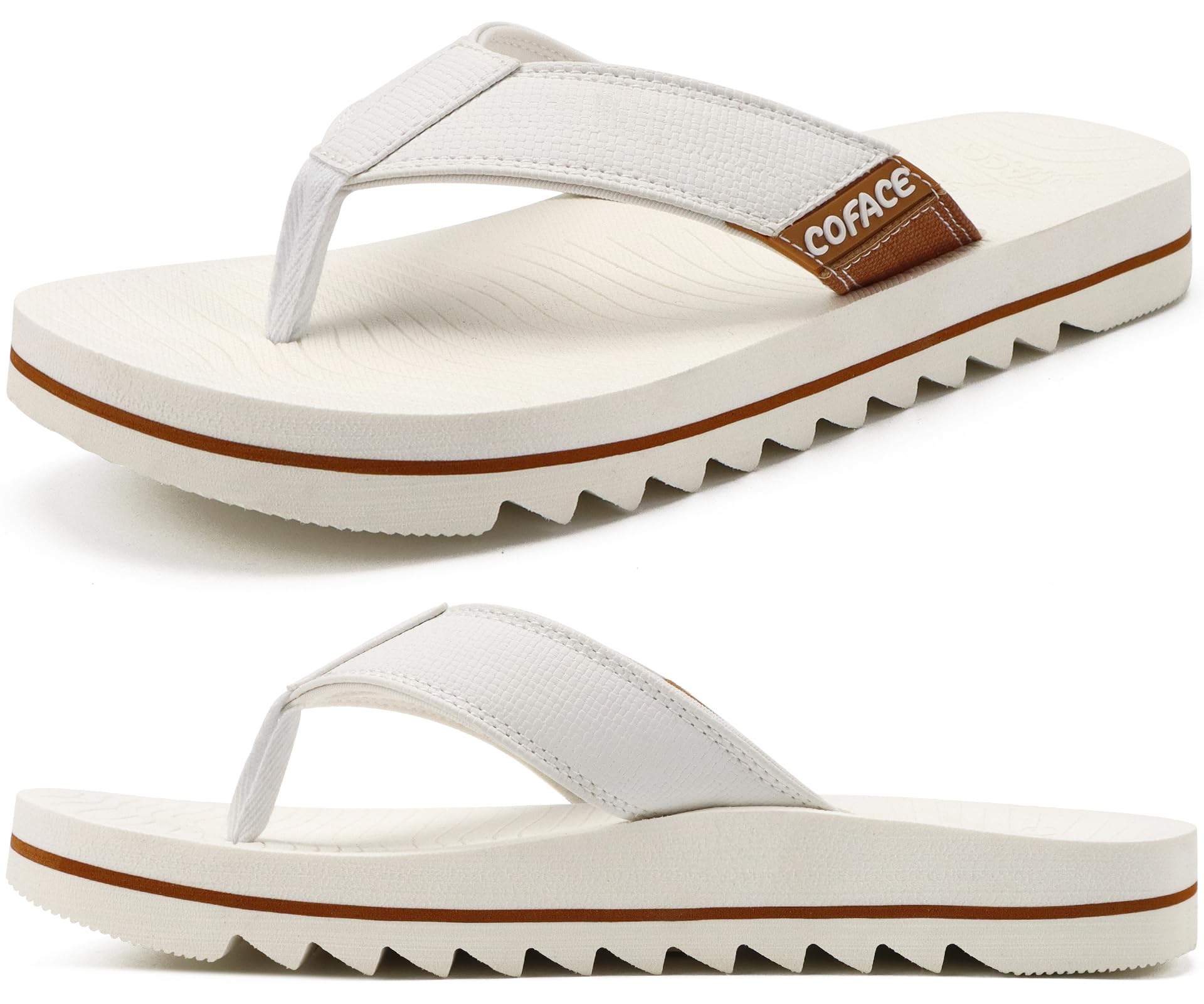 BeachyFeet Heren Teenslippers Logo AOP Blanco