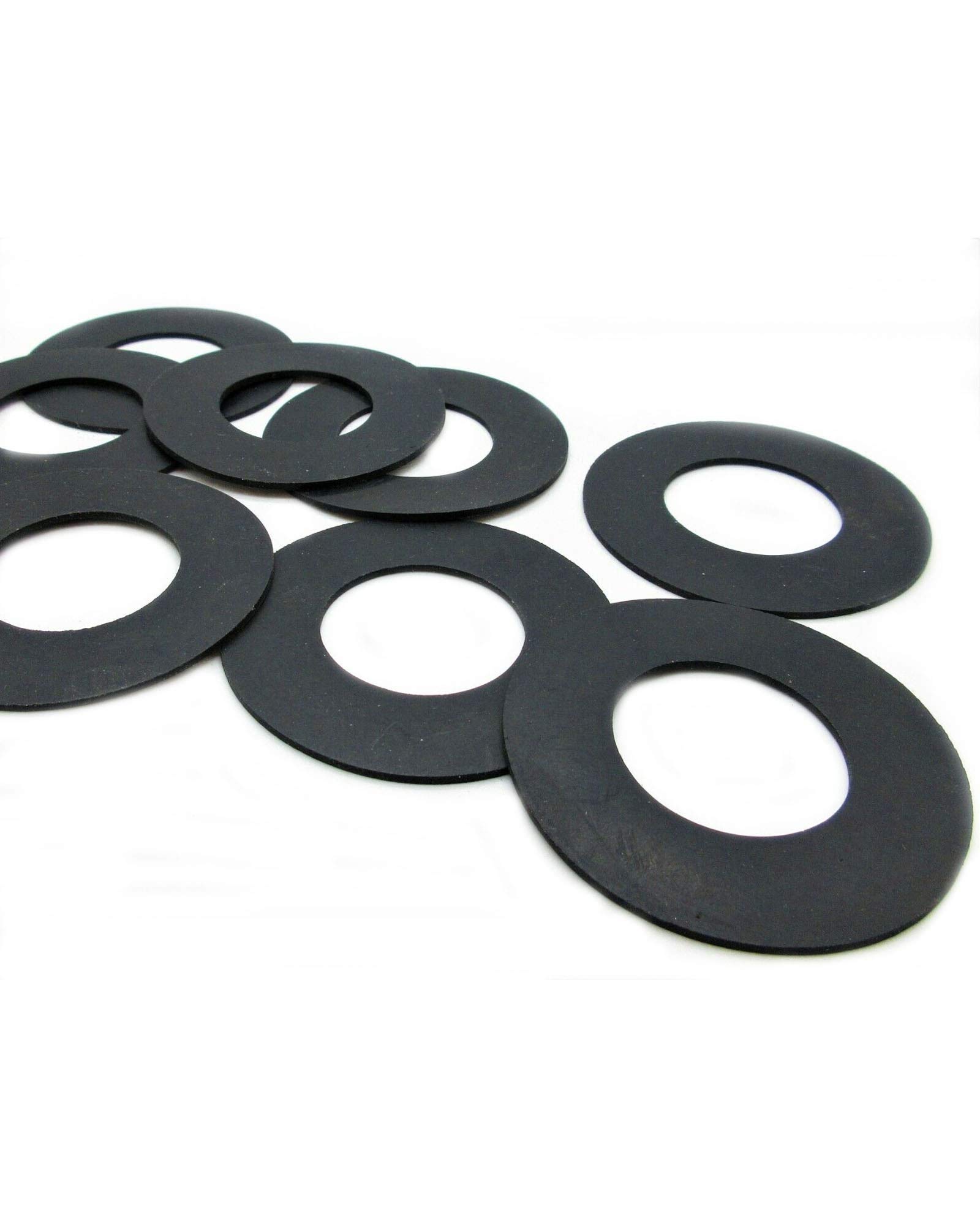 Black Rubber Washer 2 1/2" OD x 1 1/4" ID x 1/16" Thickness - EPDM Rubber Washers Flat Rubber Washers Round Rubber Washers (10)