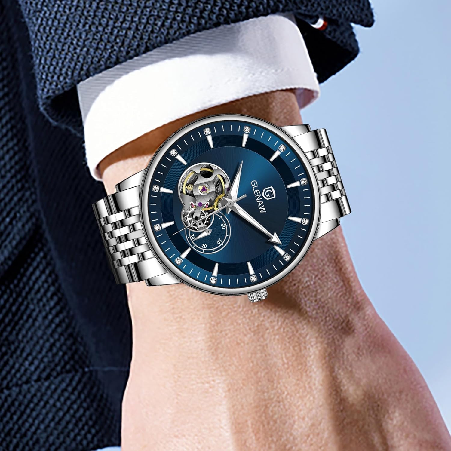 Watches for Men Tourbillon Skeleton Luminous Luxury Mechanical Self Winding Men's Wrist Watch Waterproof - Image 6