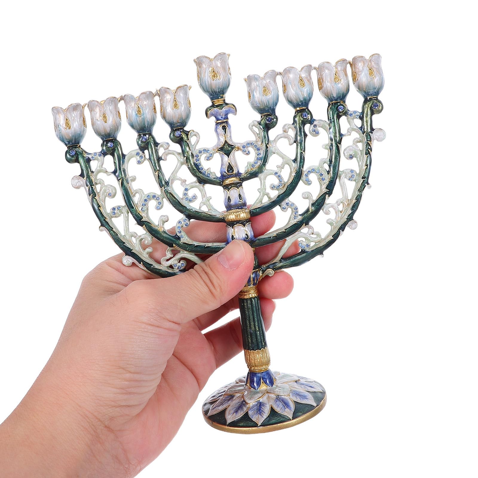 Angoily Candelabro Artistico a Nove Bracci in Lega di Zinco per Tavolo