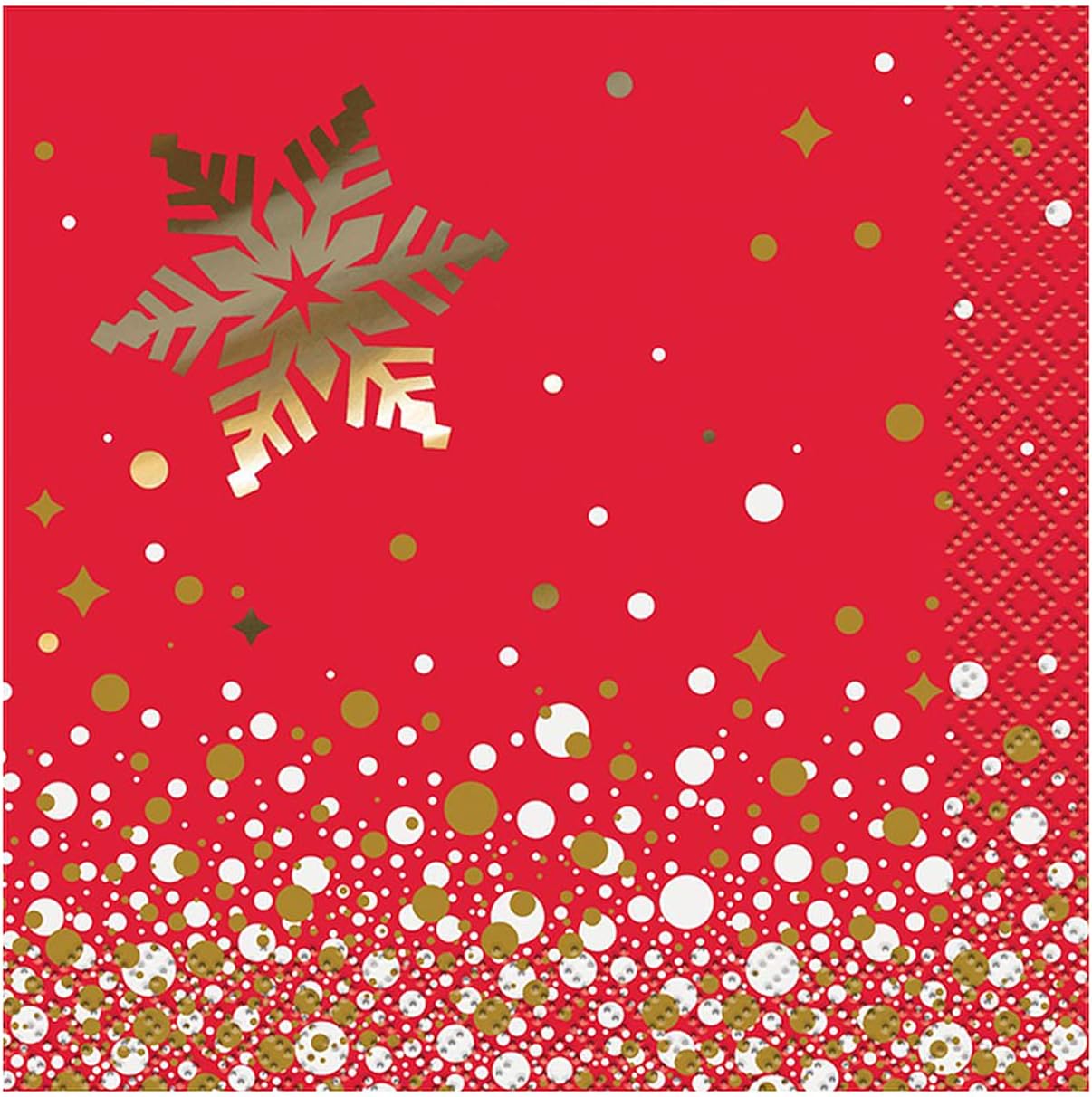 Foil Gold Sparkle Christmas Beverage Napkins, 16ct