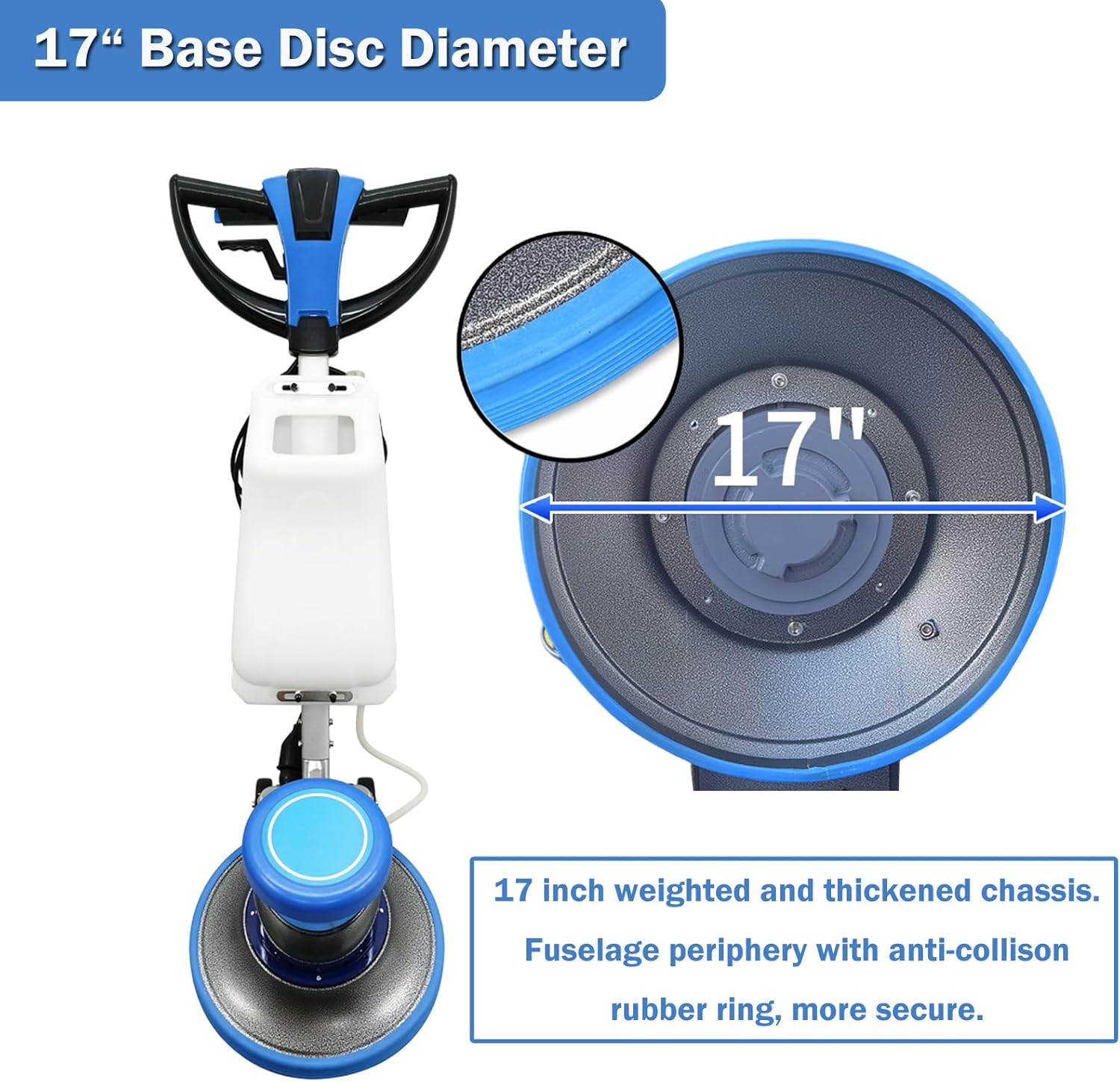INTSUPERMAI Commercial Floor Buffer Industrial Floor Polisher Buffer Machine 17" Single Pad Tile Scrubber Burnisher Floor Scrubber Cleaner Heavy Duty Tile Scrubber 175rpm/min 110V