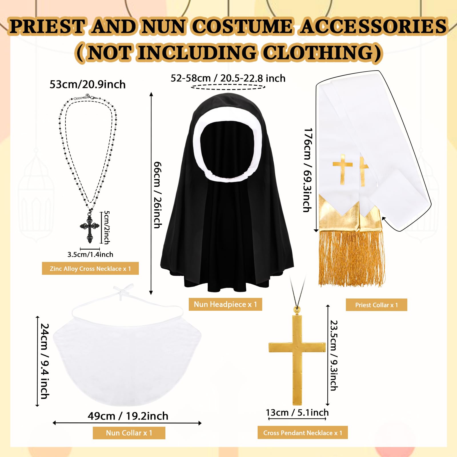 XEPST 5PCS Halloween Religious Couples Costumes Accessories - Image 2