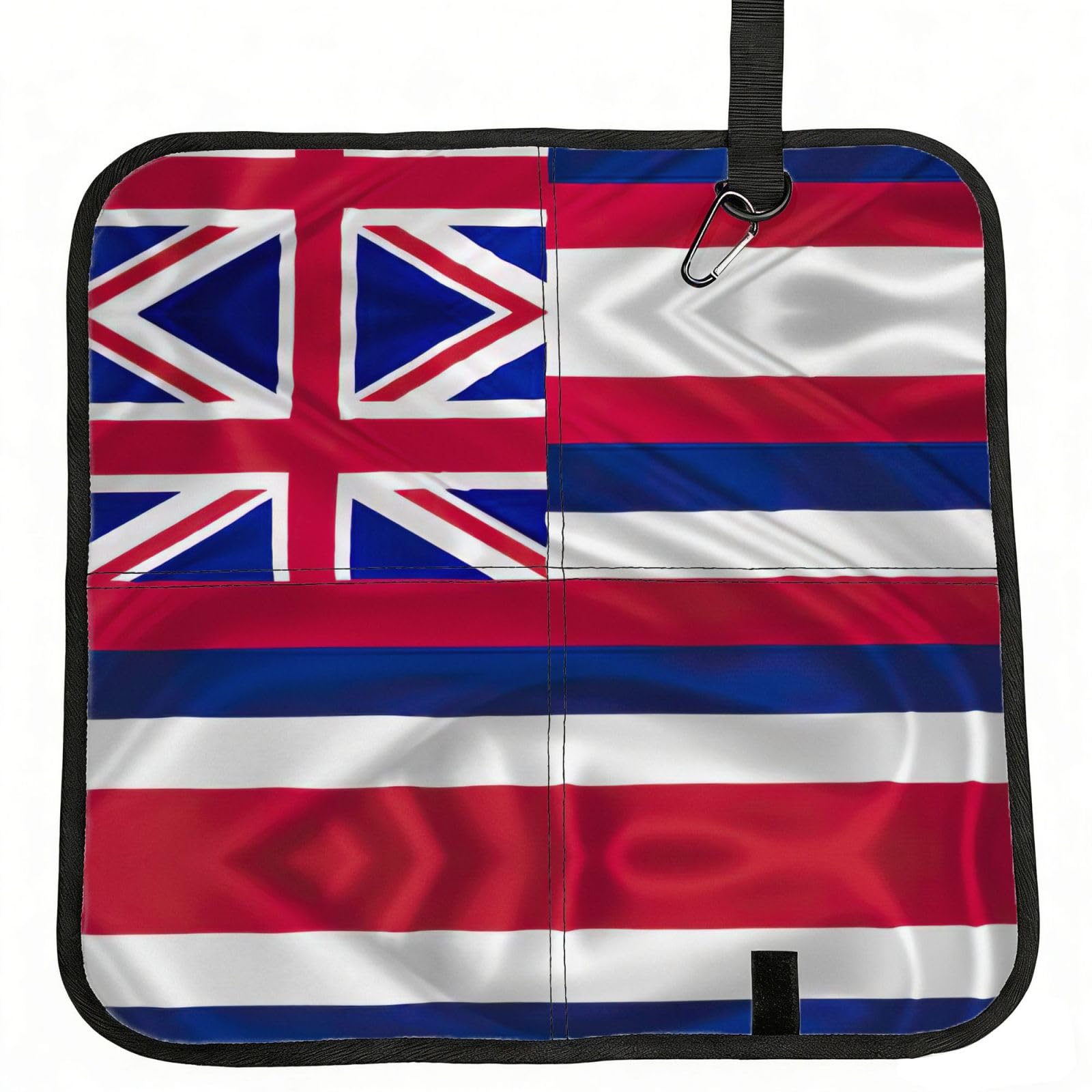 SDEGTHO Flag of Hawaii American Printed Foldable Seat Pad with Closure, Lightweight Cushion for Airplane Travel Camping