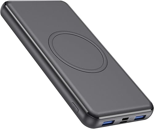 Cargador portátil inalámbrico, 26800 mAh, 10 W, carga inalámbrica rápida, 18 W, PD QC 3.0, cargador de batería externa, 4 salidas y entrada dual,