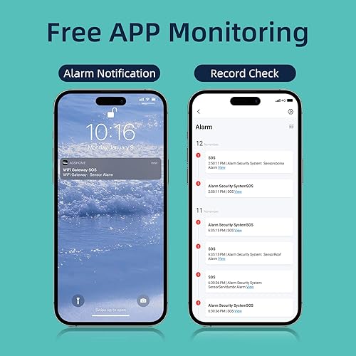 Miniatura 3 de Sistema de alarma inalámbrico para el hogar, kit de 7 piezas, sistema de alarma WiFi para seguridad de los niños, seguridad del hogar, apartamento,
