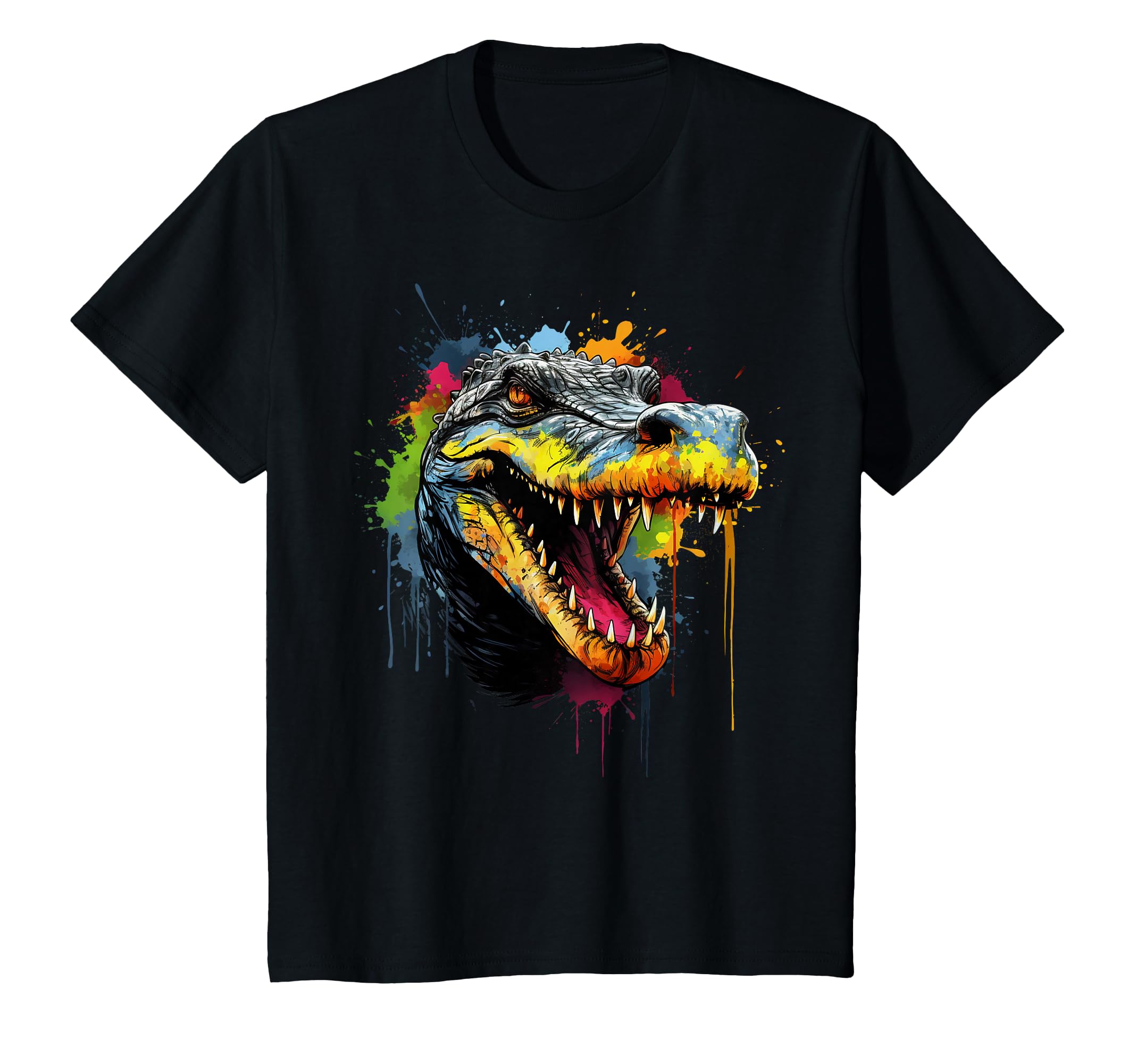 Cool Crocodile on colorful painted Crocodile T-Shirt