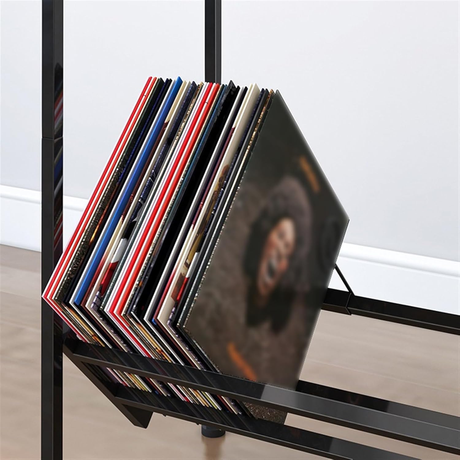 CD Holder Home CD Storage Rack Carbon Steel Creative Living Room Small Side Table Vinyl Record Storage Rack Simple Bookshelf Record Player Stand
