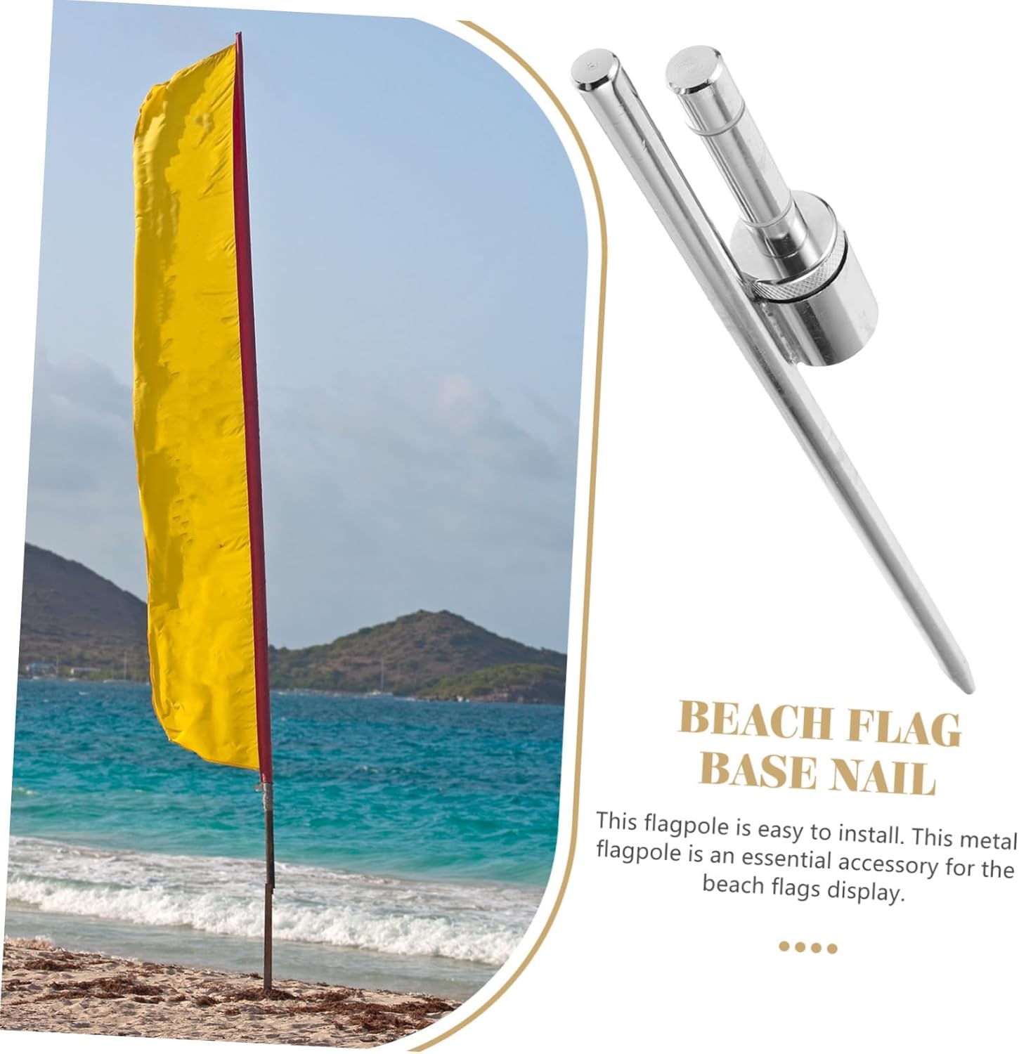Beach Flag Stand Base Portable Metal Flag Pole Holder with Stable Design for Outdoor Use for Party Decorations Photography and Game Events Lightweight and Easy to Store
