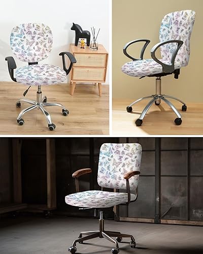 Miniatura 6 de Fundas para silla de oficina con diseño de mariposas y pintura a mano, 2 piezas, fundas elásticas para silla de computadora, fundas universales