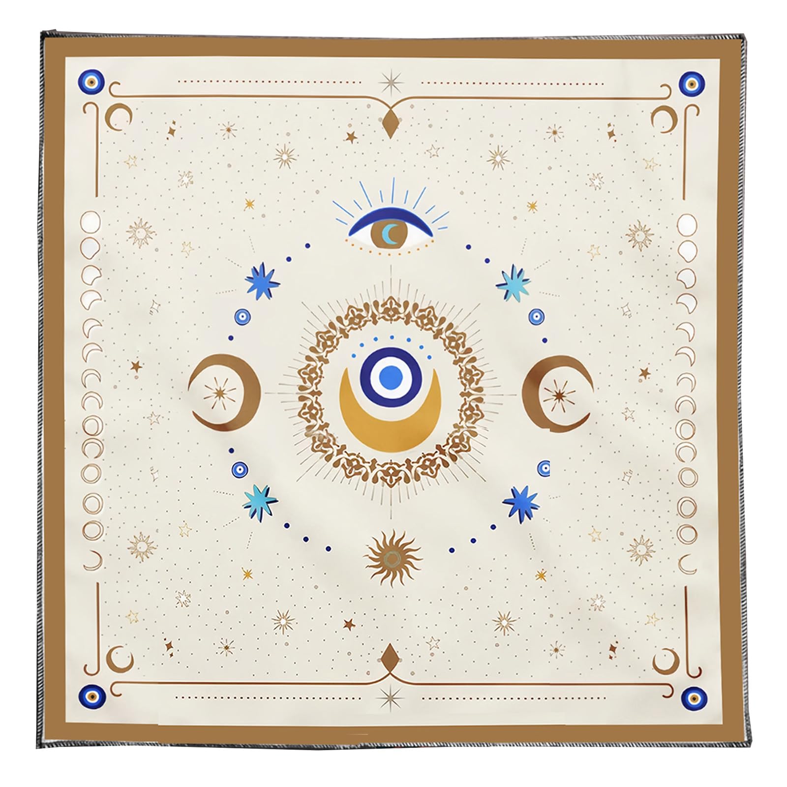 RAFGALDEX Tarots Tablecloth Eye Pattern Astrology Altars Cloth Divinations Card Table Cloth Tapestry Witchcrafts Supply Eye Pattern Tarots Card Tablecloth Spiritual Deckcloth