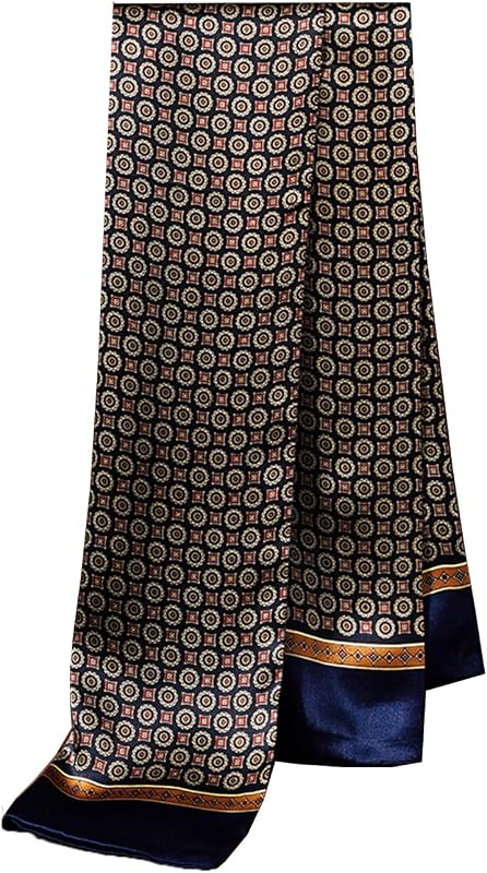 Men's 100 Silk Scarf Double Layers Fashion Neckerchief Formal Casual