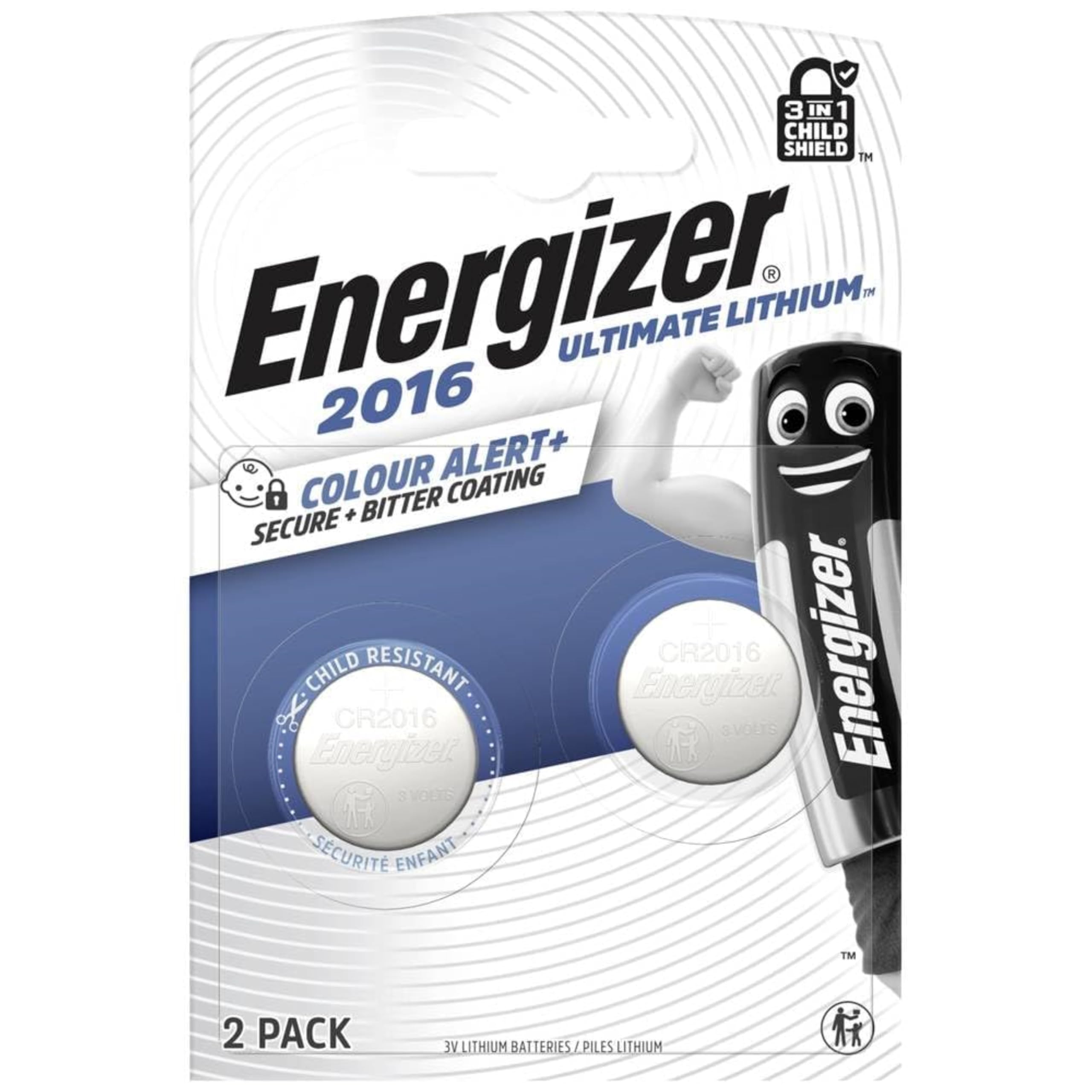Energizer Coin Cell Cr2016 Child Safe Lithium Pack Of 2