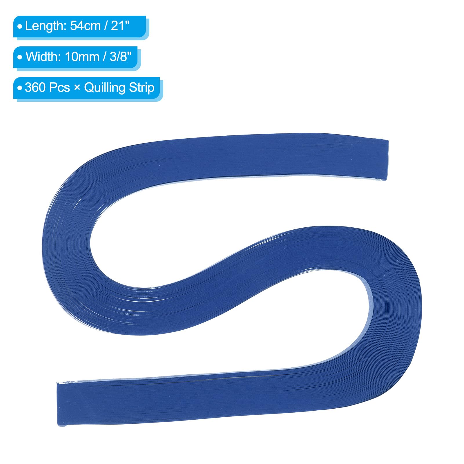 PATIKIL 360pcs Quilling Paper Strips, 3/8" (10mm) x 21" (54cm), Navy Blue, Smooth Surface, DIY Craft Kit - Image 2