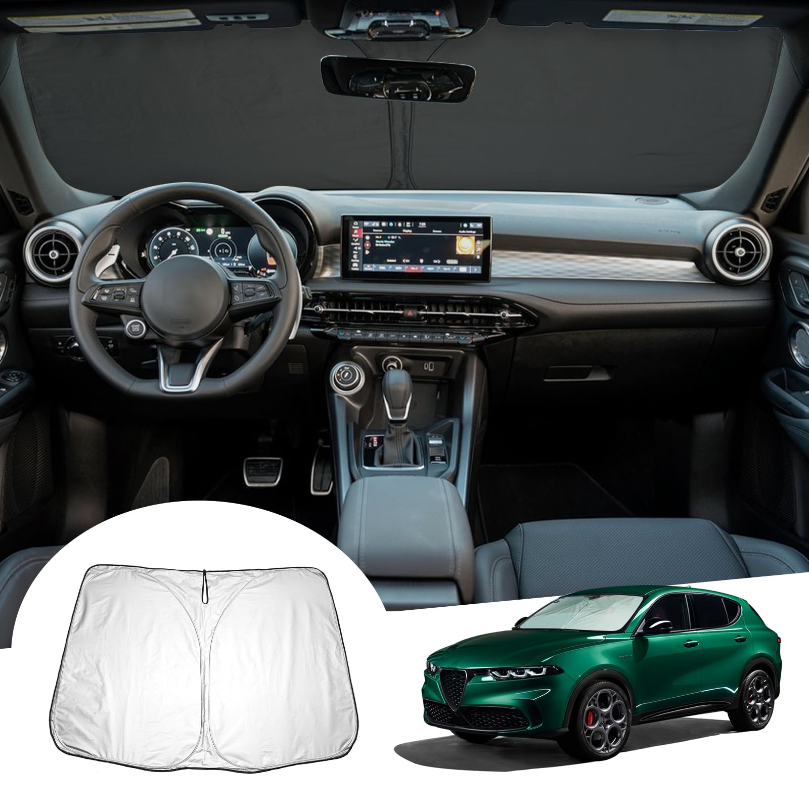 GAFAT Boîte De Rangement Accoudoir Central Alfa Romeo Tonale 2022-2026 - Organiseur Console Rouge Avec Port Charge