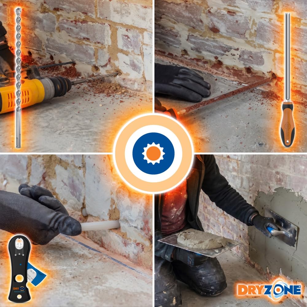 Dryrod Kit Anti Remontées Capillaires 6 m – Tiges Hydrofuges + Barrière d’Étanchéité Murale – Protection 20 Ans Anti-Humidité
