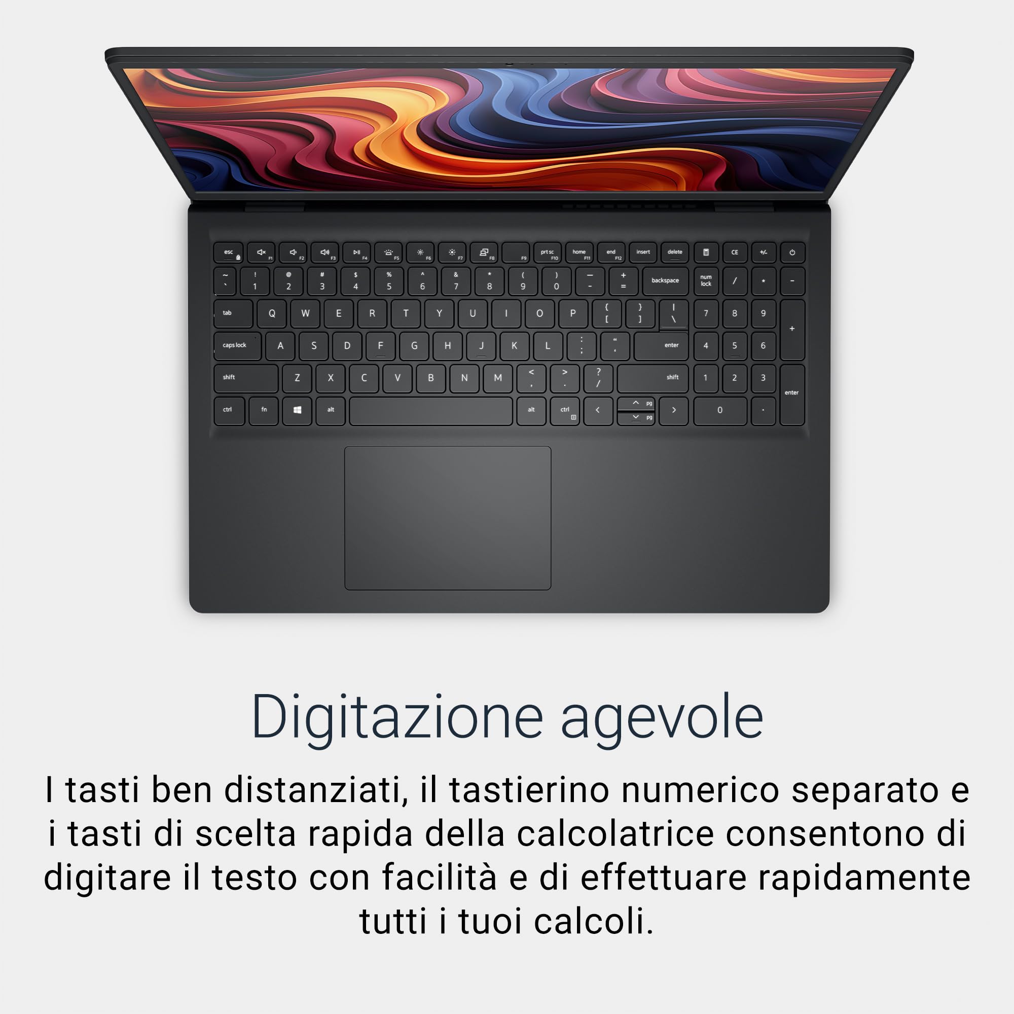 Dell 15 Laptop DC15255 15,6" FHD (1920 x 1080) 120Hz, AMD Ryzen 5 7520U, Grafica Radeon 610M, 8GB LPDDR5 RAM, 512GB SSD, Windows 11 Home, Tastiera Retroilluminata QWERTY – Nero Carbonio