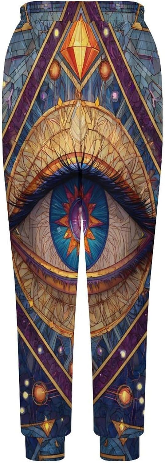 Glass All-Seeing Eye Men Pants Lightweight Sweatpants Joggers Pant 4XL