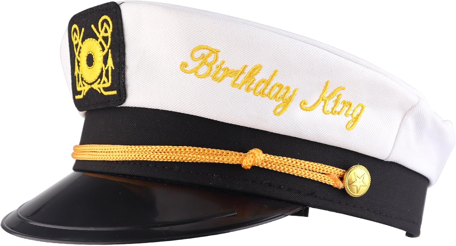 Brosash Birthday Captain's Hat - Funny Birthday Hat | Nautical Themed Party Accessory for Men