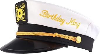 Brosash Birthday Captains Hat - Funny Birthday Hat | Nautical Themed Party Accessory for Men