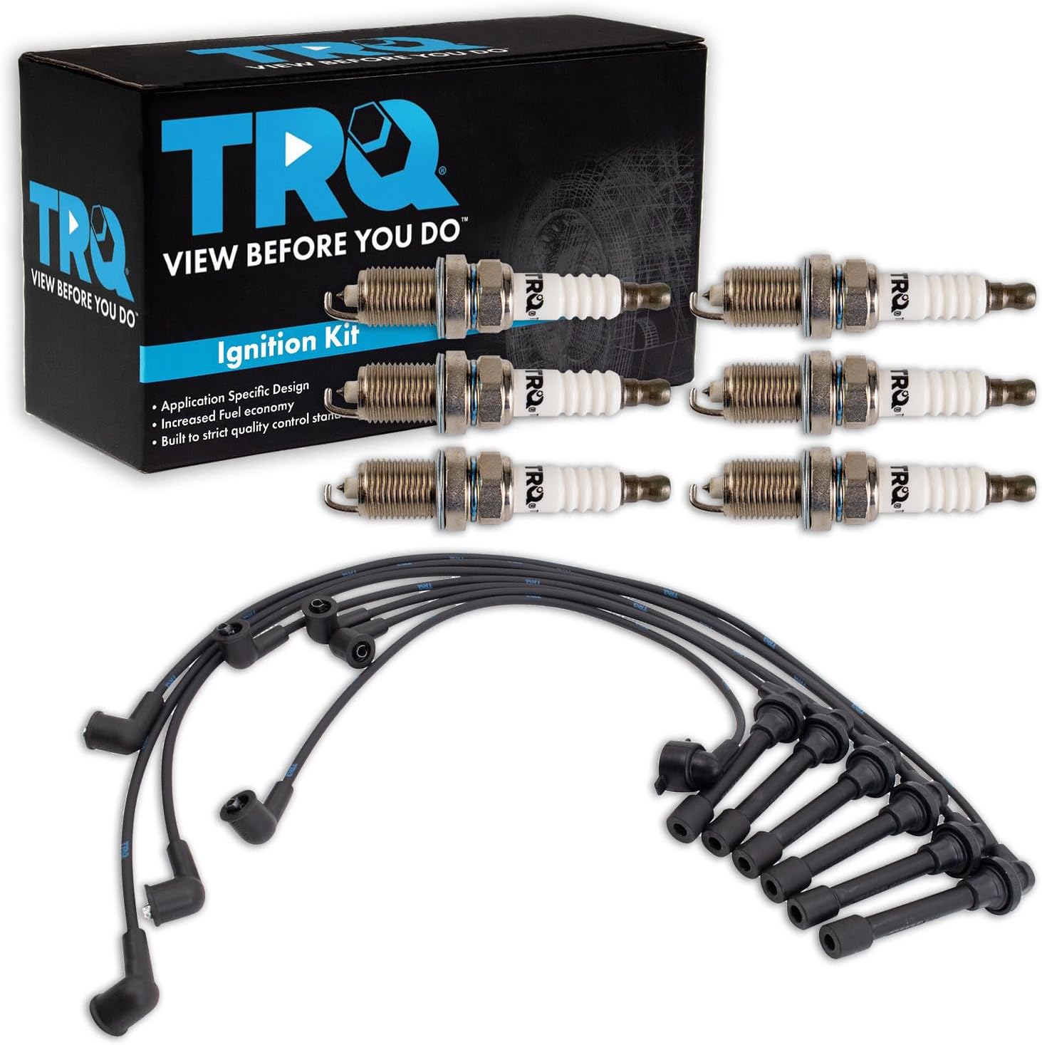 TRQ Ignition Coil & Spark Plug Kit Iridium 7 Piece Compatible with 1997-1999 Acura CL 1998-2001 Honda Accord Only for 3.0L V6