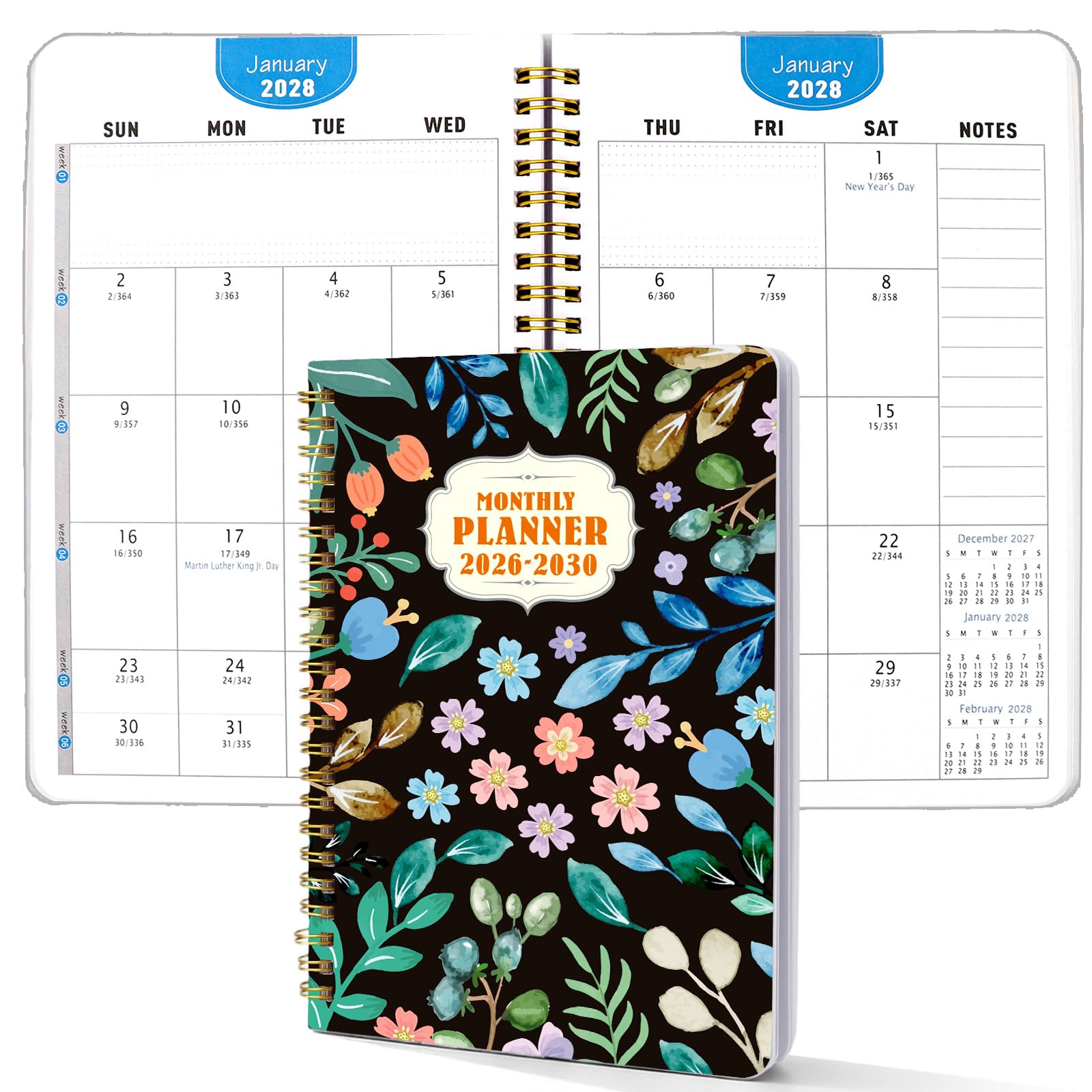 2026-2030 Monthly Planner - 5 Years Monthly Planner with Calendar from Jan 2026 to Dec 2030, 60 Months Schedule Organizer, A5 Size Spiral Bound Notepad Planners with to Do List