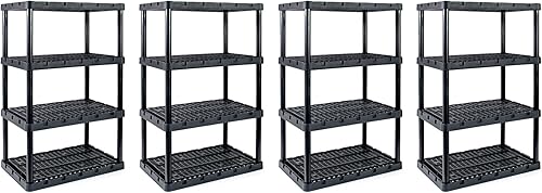 Miniatura 12 de Gracious Living Knect-A-Shelf - Paquete de 2 estantes XL de almacenamiento ventilados con 5 estantes para organización del hogar, color negro 5