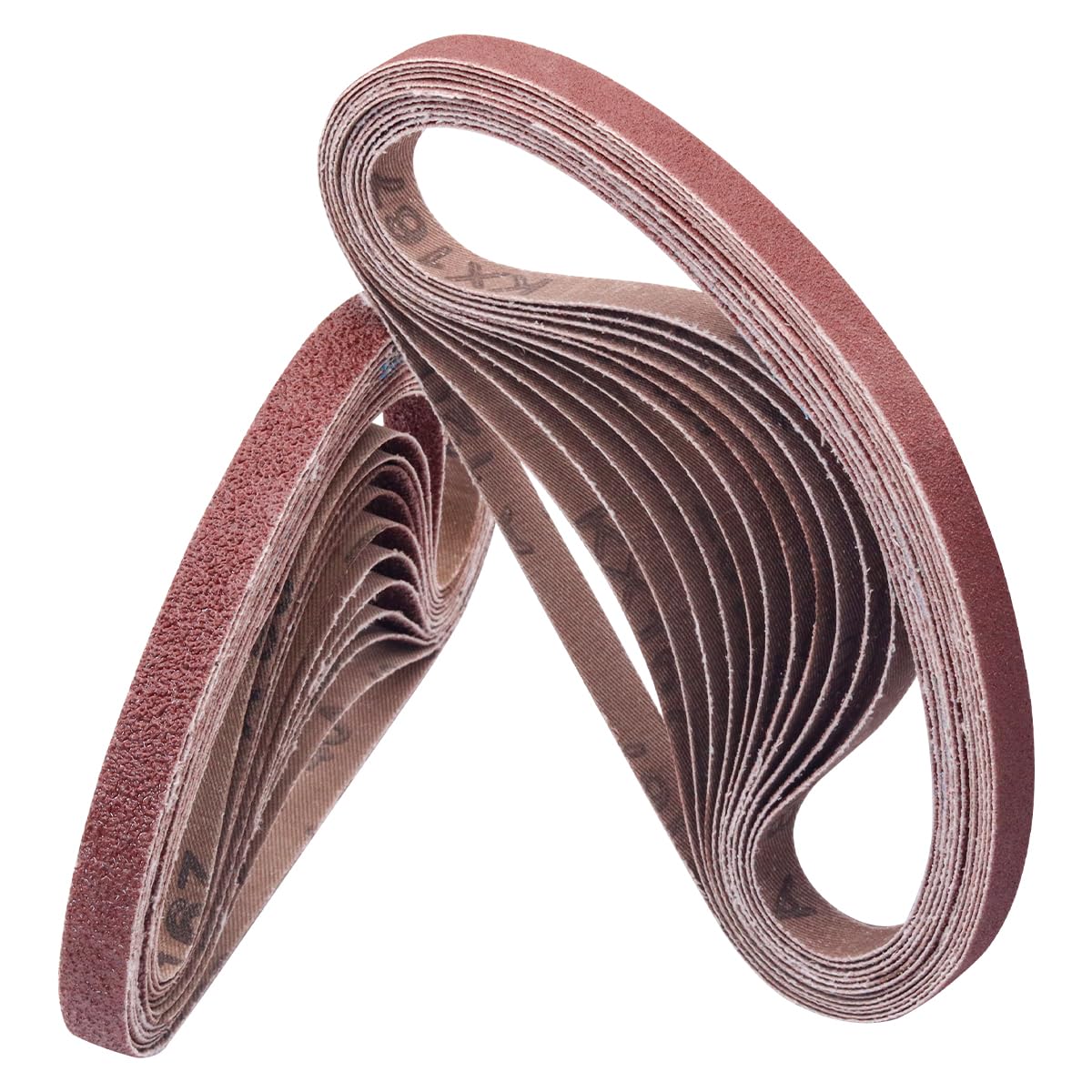 24 PCS 1/2 x 18 Inch Sanding Belts, Assortment of 40 80 120 150 240 400 Grit, Aluminum Oxide Belt Sander Belts for Woodworking Sandpaper