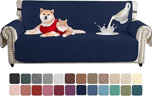 Miniatura 31 de XINEAGE Funda de sofá 100% impermeable para mascotas, funda de sofá antideslizante lavable, fundas de sofá para 3 cojines, protector de muebles con