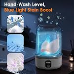 Portable Washing Machine, 7000mAh Rechargeable Wireless Washer with 10 PCS Clothespins Deep Cleans Baby Clothes Underwear Socks Delicates 1.5L Mini Washer for Travel Camping Dorm RV Apartment (White)