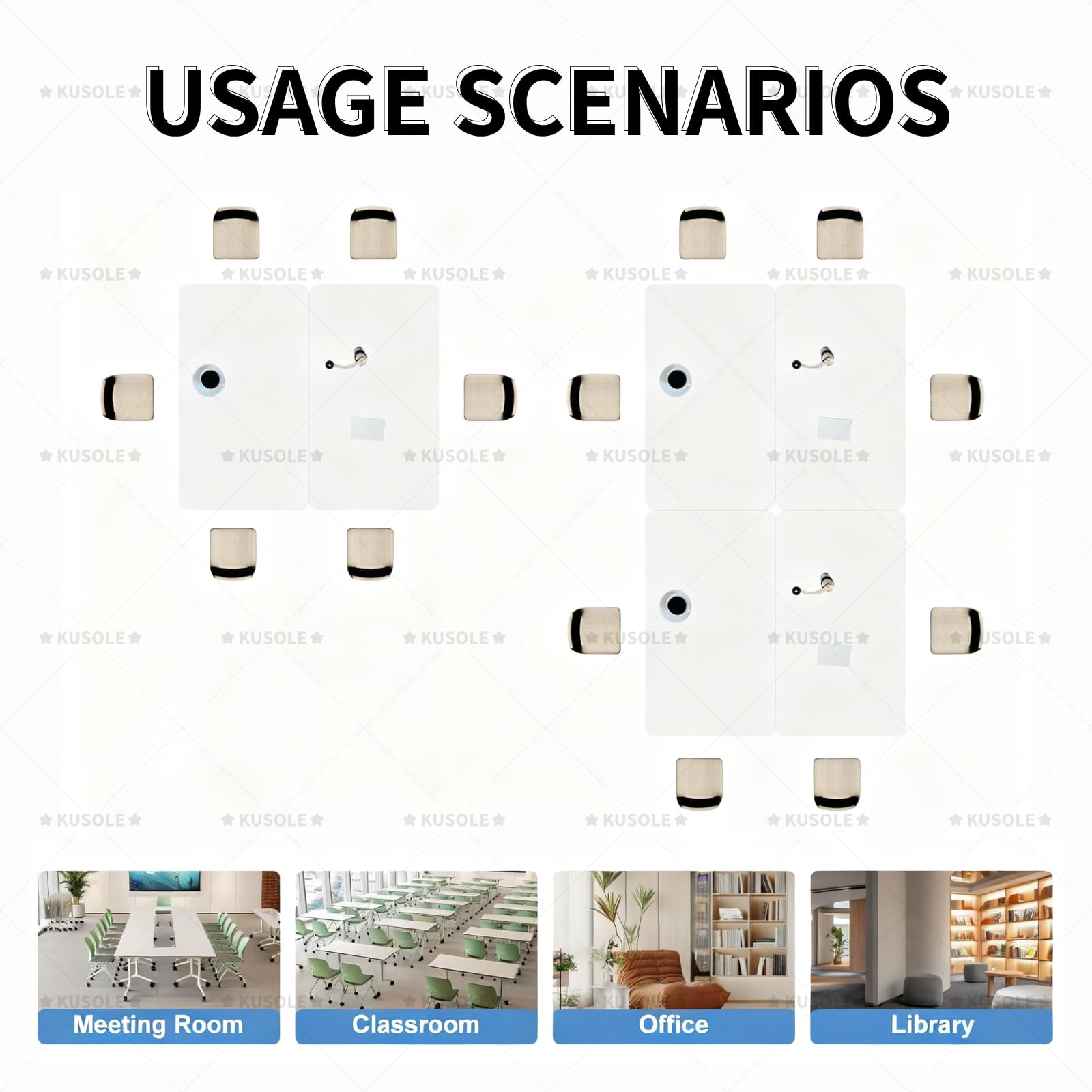 Mesa de conferencias Plegable, mesas para Salas de conferencias, Mesa Grande Plegable para reuniones y seminarios con Ruedas LightWalnut(2-Pack)-140 * 60 * 75cm