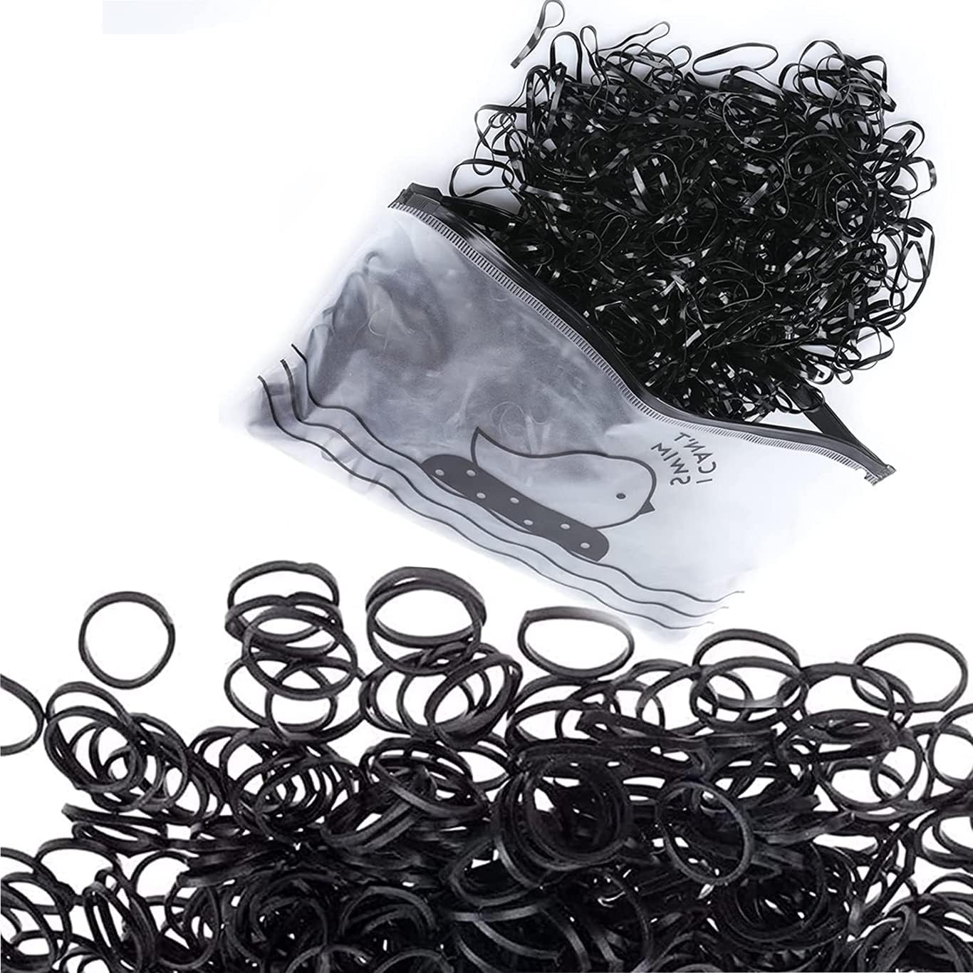 (888 PCS) Elastics Stretchy Hair Tie Ponytail Hair Rubber Band Holder for Women, Soft & Smooth Basic Everyday Wear Thin Elastics Stretchy Hair Tie (Bag, Black)