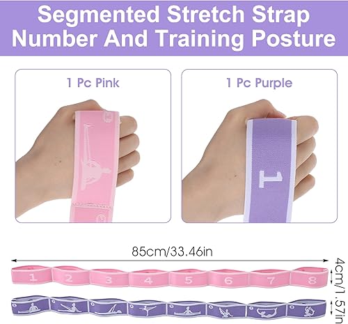 Miniatura 4 de 2 correas elásticas con bucles para niños, correas elásticas de yoga para estiramiento, bandas de resistencia elásticas para niños, gimnasia,