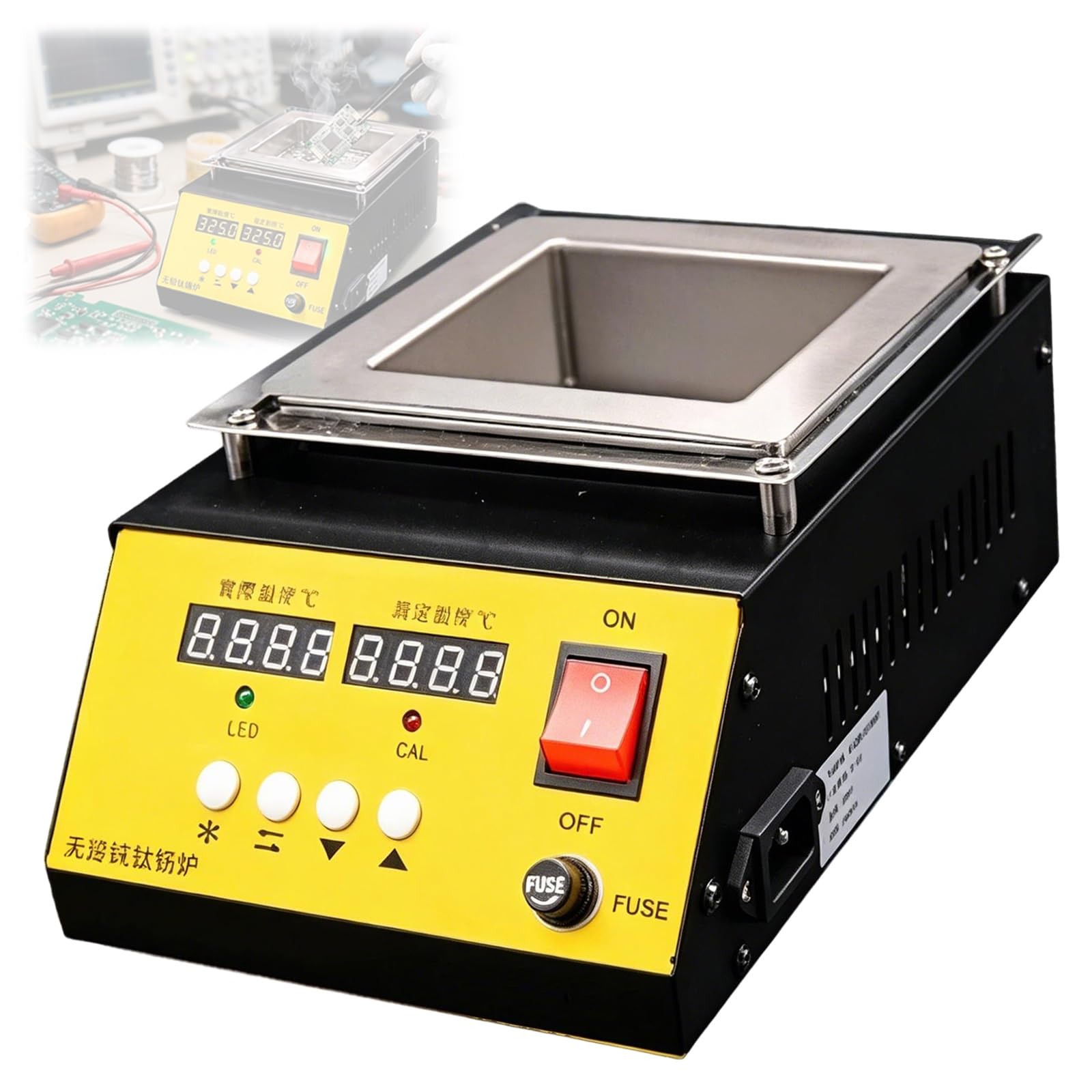 Crisol de soldadura de titanio puro contra la oxidación del estaño con horno de 1000W